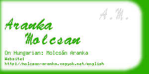 aranka molcsan business card